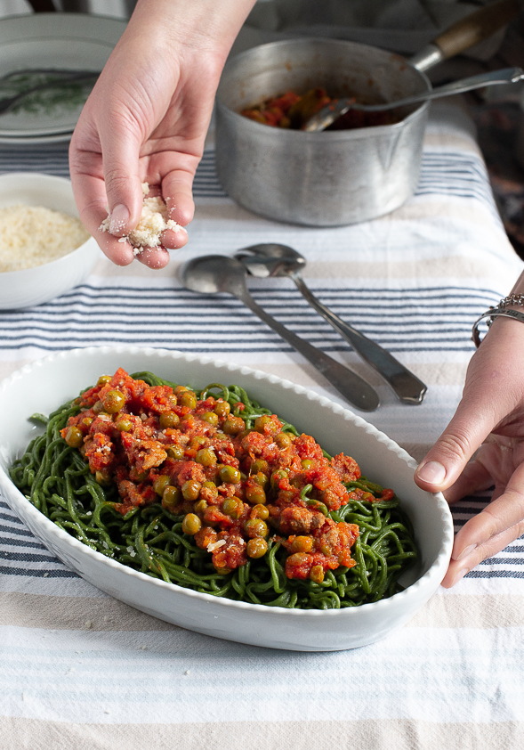 Pasta di Liguria Taglierini Bio Artizanale cu Spanac din Faina de Grau dur Semolina, 500g - imagine 2